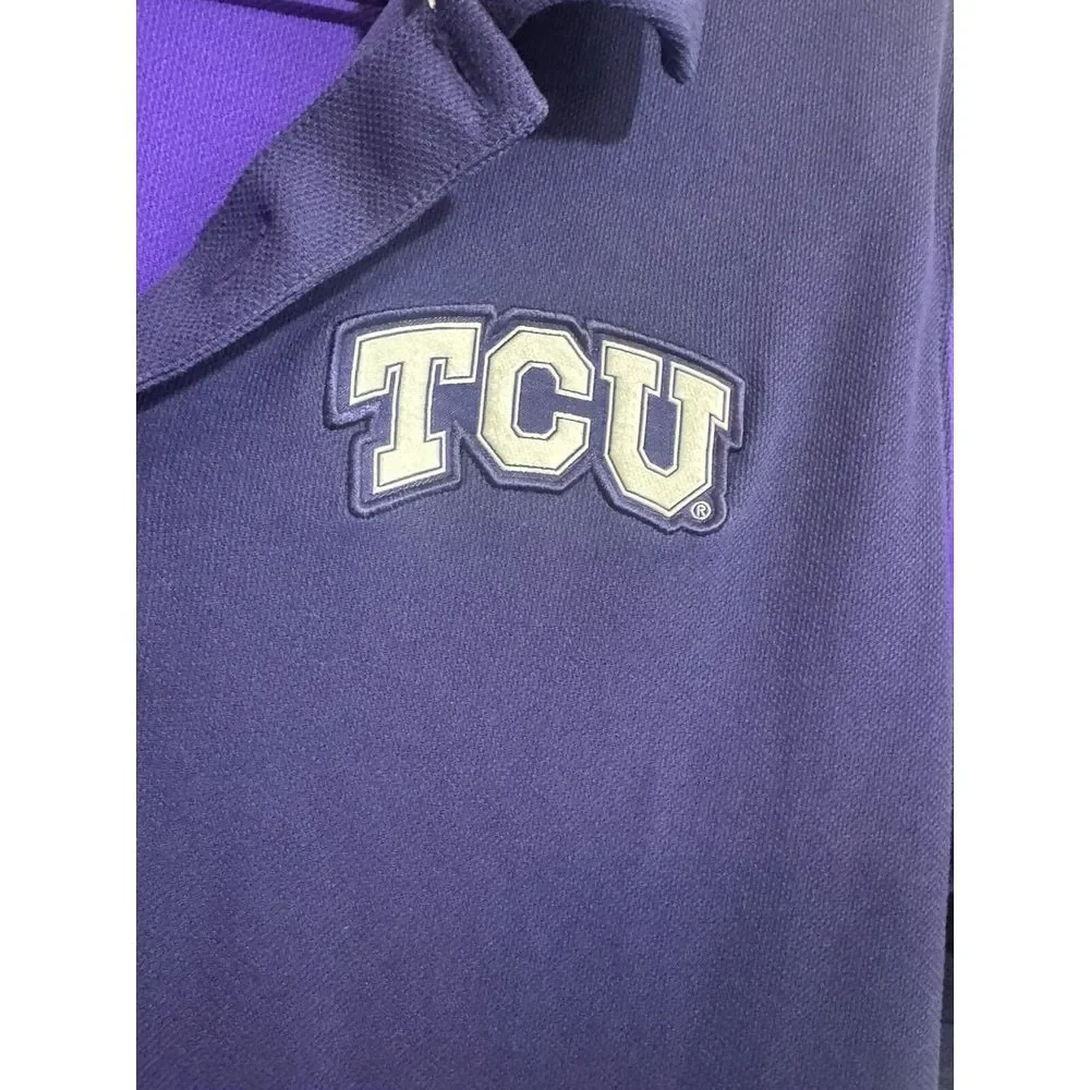 TCU Horned Frogs Nike Dri-Fit Polo Women's Purple White Medium‎